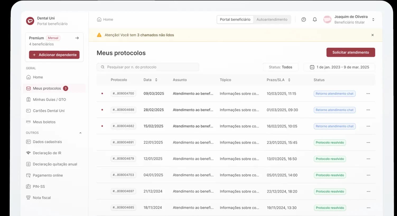 Portal beneficiário